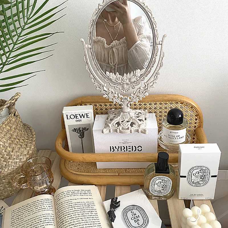 Nordic Makeup Mirror Ins Vintage Decorative Mirror Plastic Cosmetic Mirror Room Home Decor Espejos Decorativos Beauty Tools 1pcsXJ240813