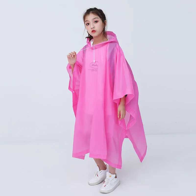 Childrens Raincoat Travel Light Fashion Cloak Raincoat Boys and Girls Student Raincoat Electric Bicycle Raincoat Y240810