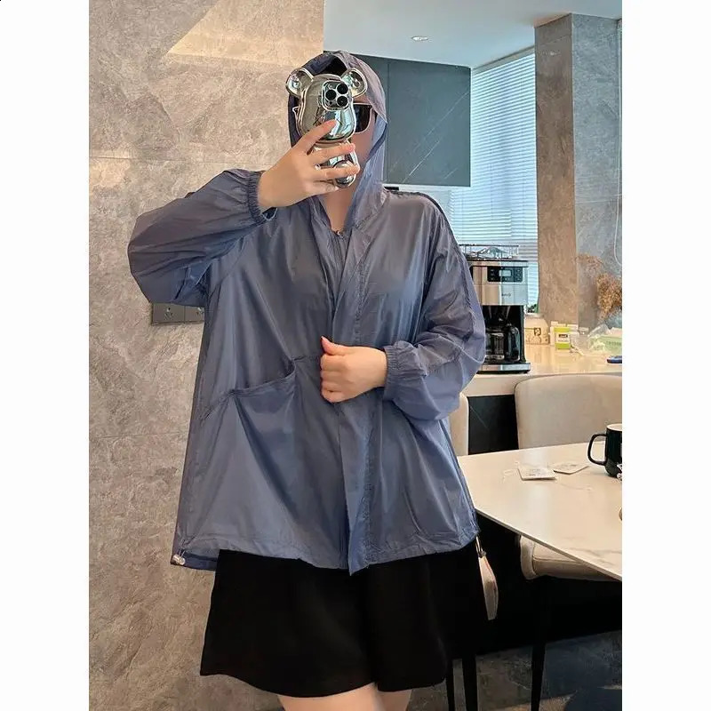 Oversized Summer Simplicity Zipper Solid Color O-neck Long Sleeve Tops Women Clothing All-match Patchwork Cardigan Coat 240812