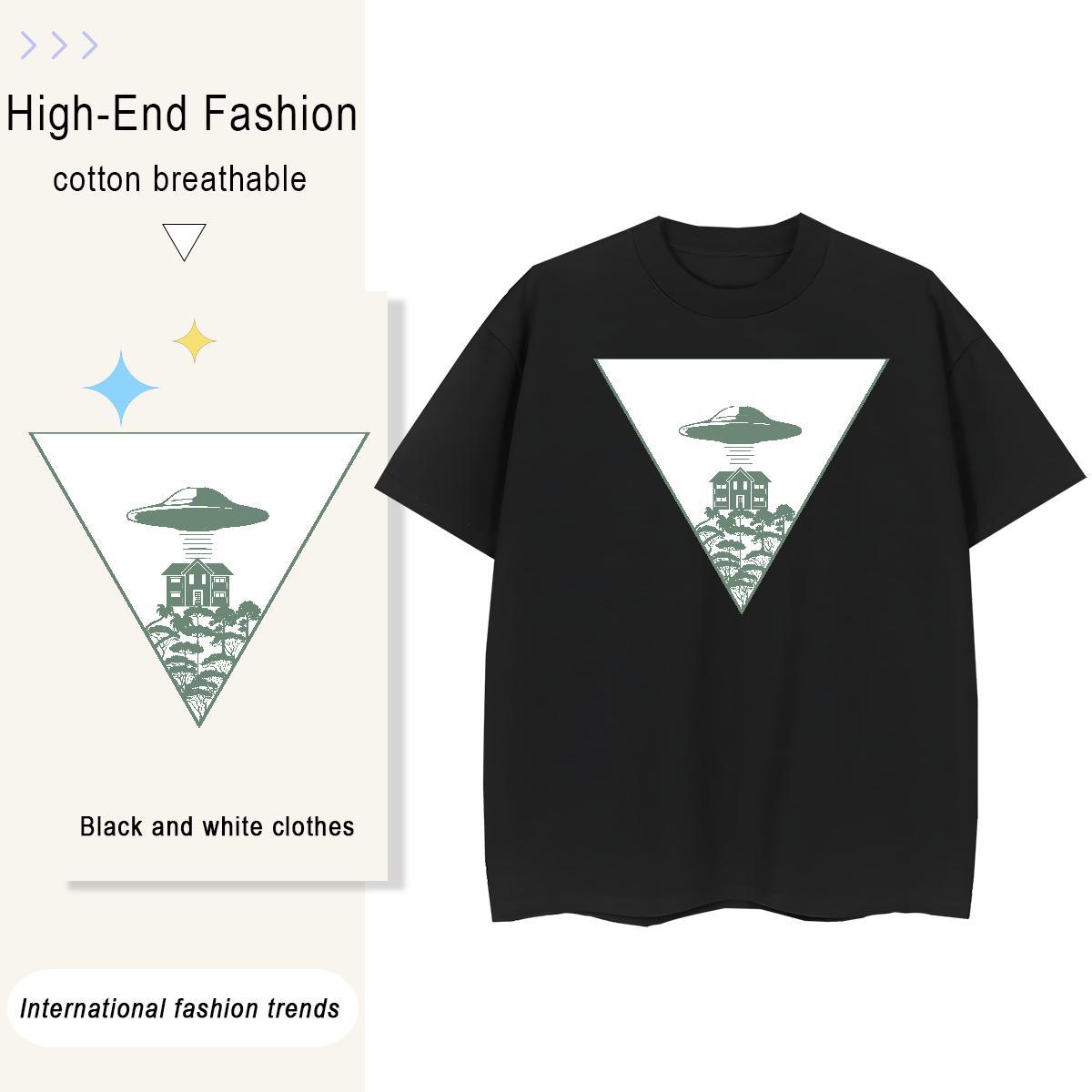 Unisex Men Tops Tees Casual 100% Cotton 230g Skull Pure Cotton ET Man T Shirts 2024 DIY Tshirts