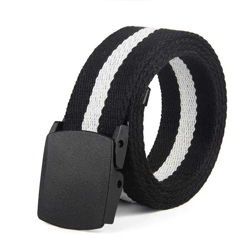 New canvas belt for men and women fashionable plastic buckle casual denim 3.8cm waistband collar W240807