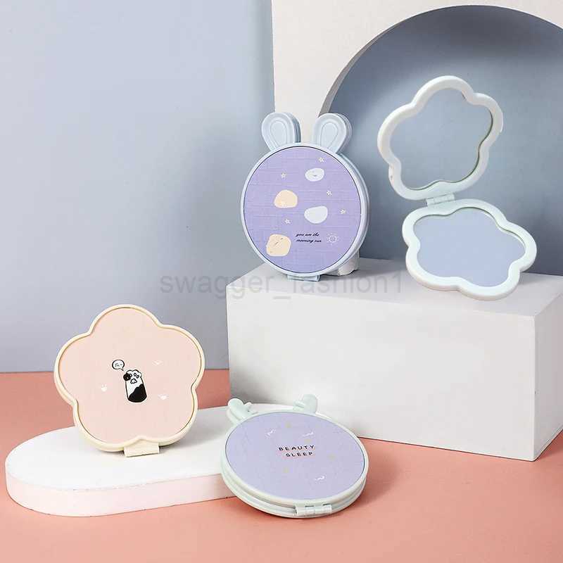 Foldable Makeup Mirror Mini Flowers Makeup Vanity Mirror Portable Hand Mirrors Double-Side Compact Mirror Pocket Cosmetic MirrorXJ240813