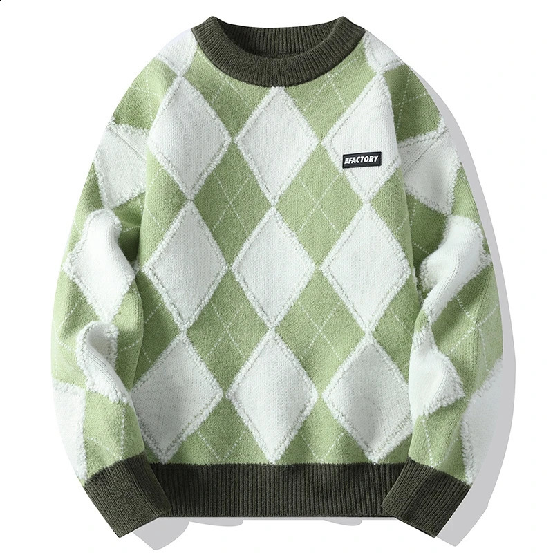 2024 AutumnWinter Fashion Trend Printed Thick Warm Sweater Mens Casual Loose Comfortable High Quality Plus-Size Sweater 240812