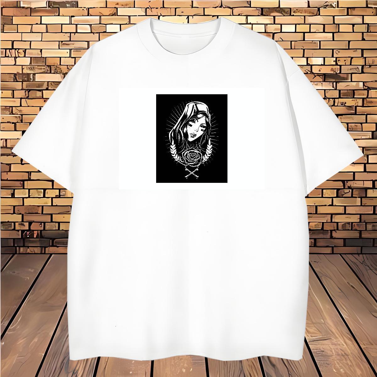 T Shirts Men 230g 100% Cotton nun Hip Hop Pure Cotton Custom Print Plus Size Men Clothes T-Shirt Designer Loose Fit Tops Shirt