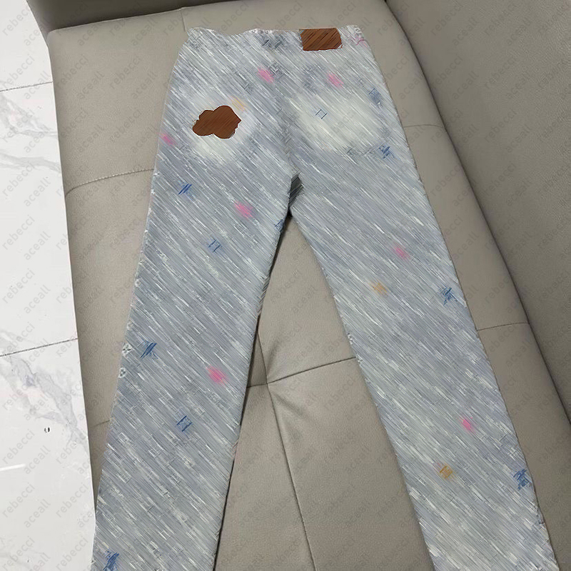 Mens Jeans Trendy brand new embroidered cropped pants versatile letter jeans casual mens slim fit long pants summer autumn man womens jeans CSD2408131