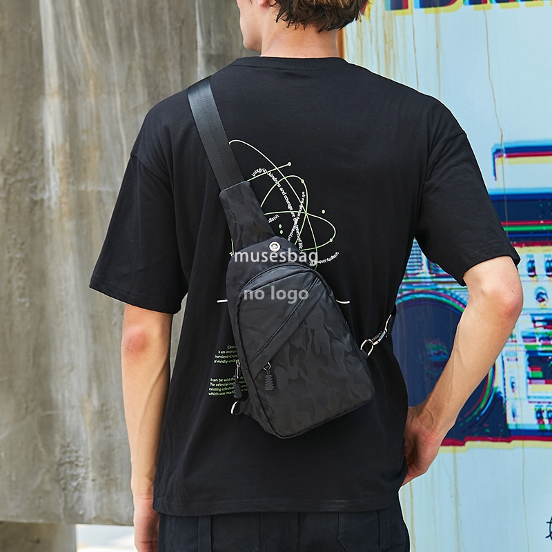 Crossbody bag men's chest bag Fashion casual men's shoulder bag Korean version multi-functional canvas small backpack bag fashion brand men&