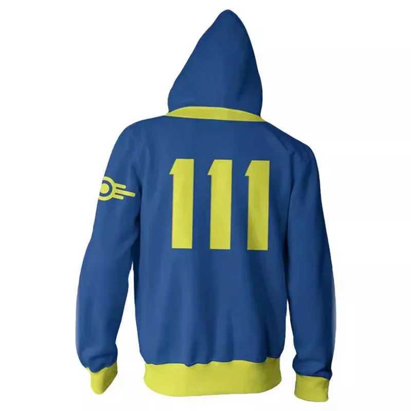 Men's Hoodies Sweatshirts Fallouts Game Cosplay Costume Vault 11 33 Shelter Zipper 3D Printed Jacket Sportswear Mens Casual T-shirt J240812