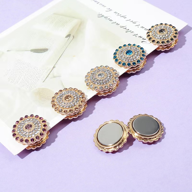 Headscarf Strong Magnet Multi Diamond Type B Magnetic Buckle Silk Scarf Buckle Collar Clip Magnetic Suction Buckle Brooch Shawl Fixed Anti Light Magne