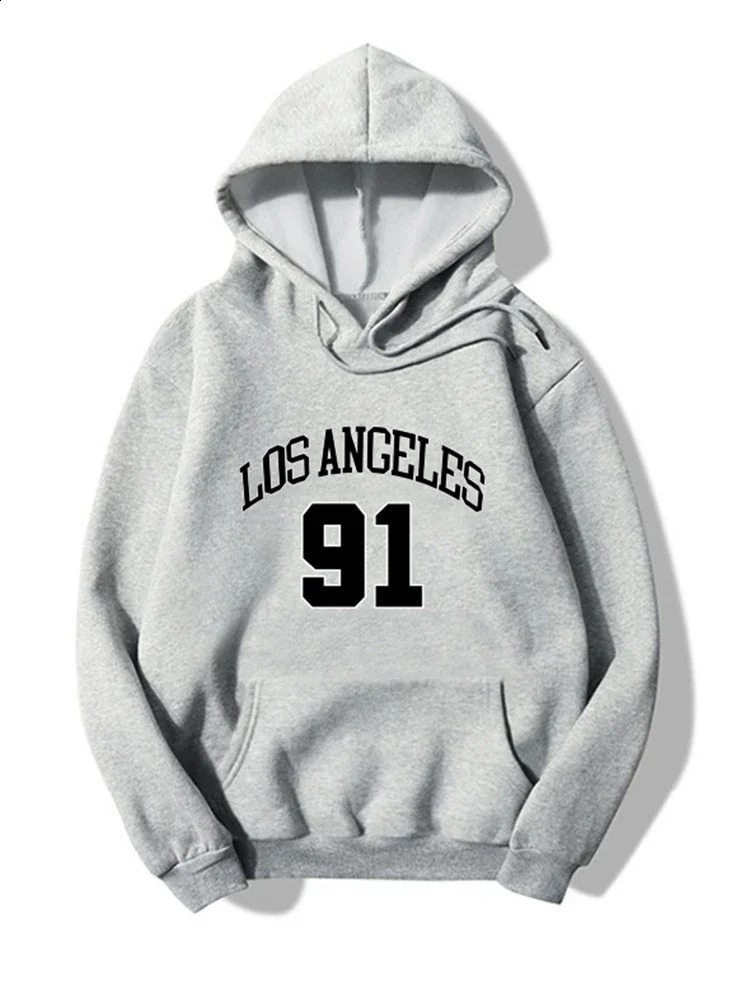 Blessyuki Los Angeles Letter Printed Hoodies Women Autumn Winter Casual Vintage Female Sweatshirt Streetwear Top 240812
