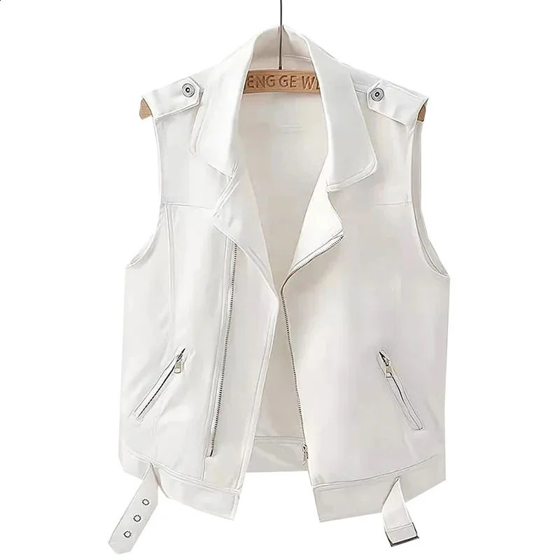 Womens Denim Tank Top Jacket Fashion Spring Summer Zipper White Sleeveless Tank Tops Female Jeans Tank Coat 240813