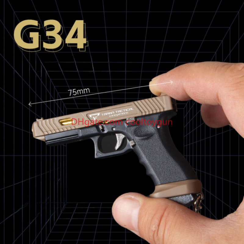1:3 G34TTI Toy Gun Semi Alloy Model Disassemble Portable Mini Metal Keychain Look Real Movie Prop Collection Pendant Birthday Gifts for Chlidren Adult