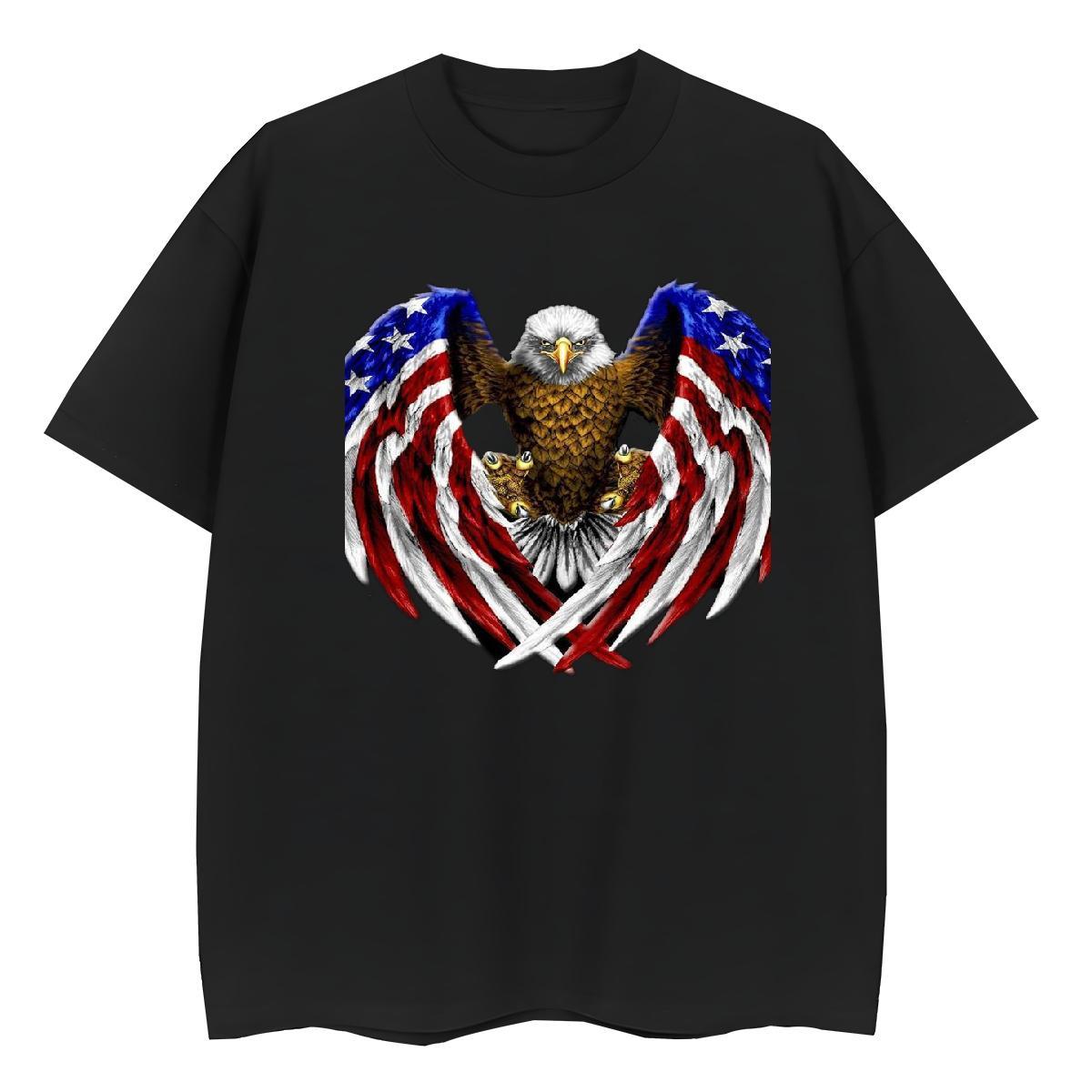 Classic Man T Shirts eagle Crew Neck Breathable Daily Wear Cartoon Print 230g Pure Cotton Couples T Shirts Designer Fashion Clothings