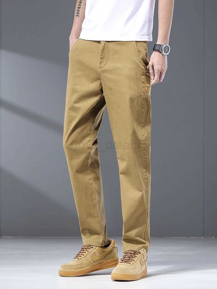 5 Colors Spring Autumn Mens Cargo Pants 97% Cotton Retro Splicing Work Straight Jogger Trousers Loose Casual Brand PantsXJ240813