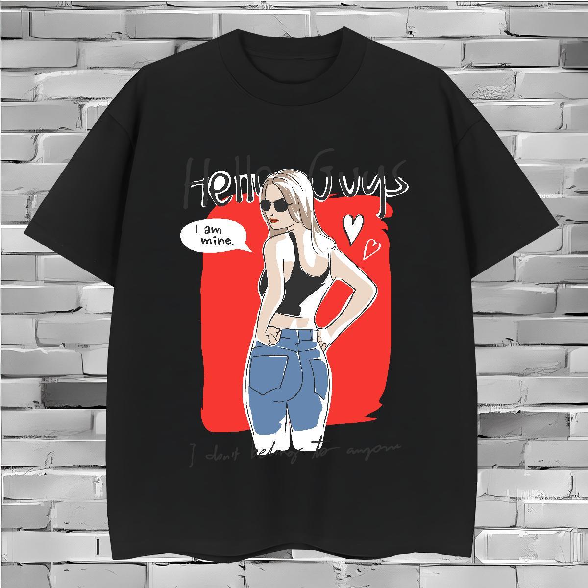 Men T Shirts 100% Cotton 230g person Hip Hop Street Short Sleeve O-Neck Black White Men Clothes T-Shirt Customized TOP Quality Wear