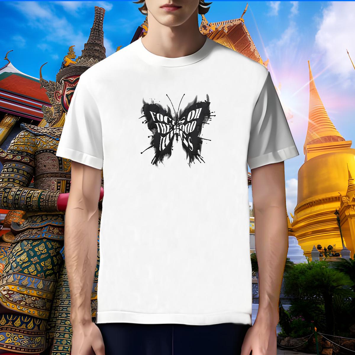 Unisex Mens T Shirts Butterfly O-Neck Short Sleeve Hip Hop Custom Anime 230g 100% Cotton Men Clothes T-Shirt DIY Customized Tees Shirts