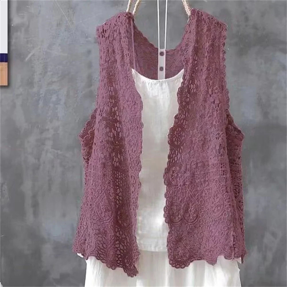 2024 Summer Loose-fitting Cardigan Ladies Air-conditioning Shirt Korean Fashion Hollow Out Knitting Clothing Womens Coat 240813