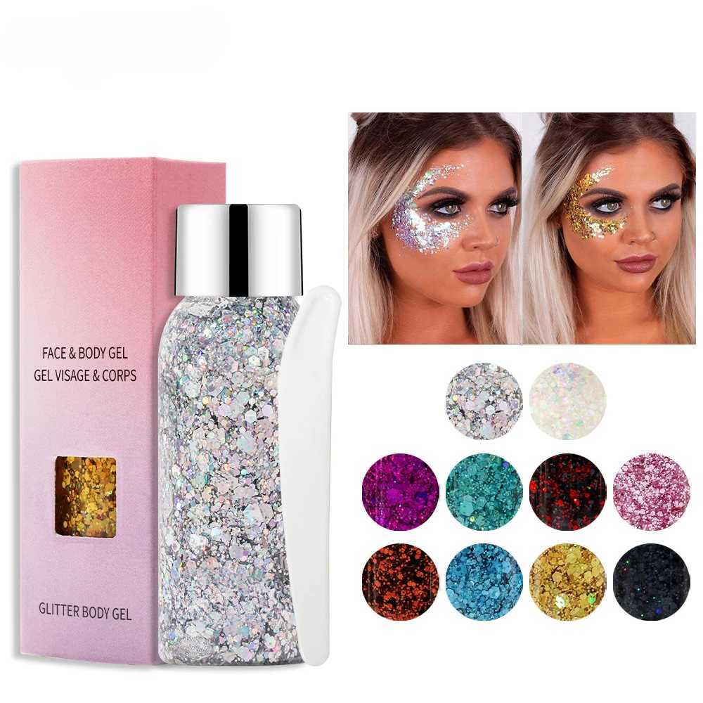 Multifunctional Eye Glitter Hair Body Face Glitter gel Art Glitter Loose Sequins Cream Festival Glitter Decoration eye shadow Makeup W240812