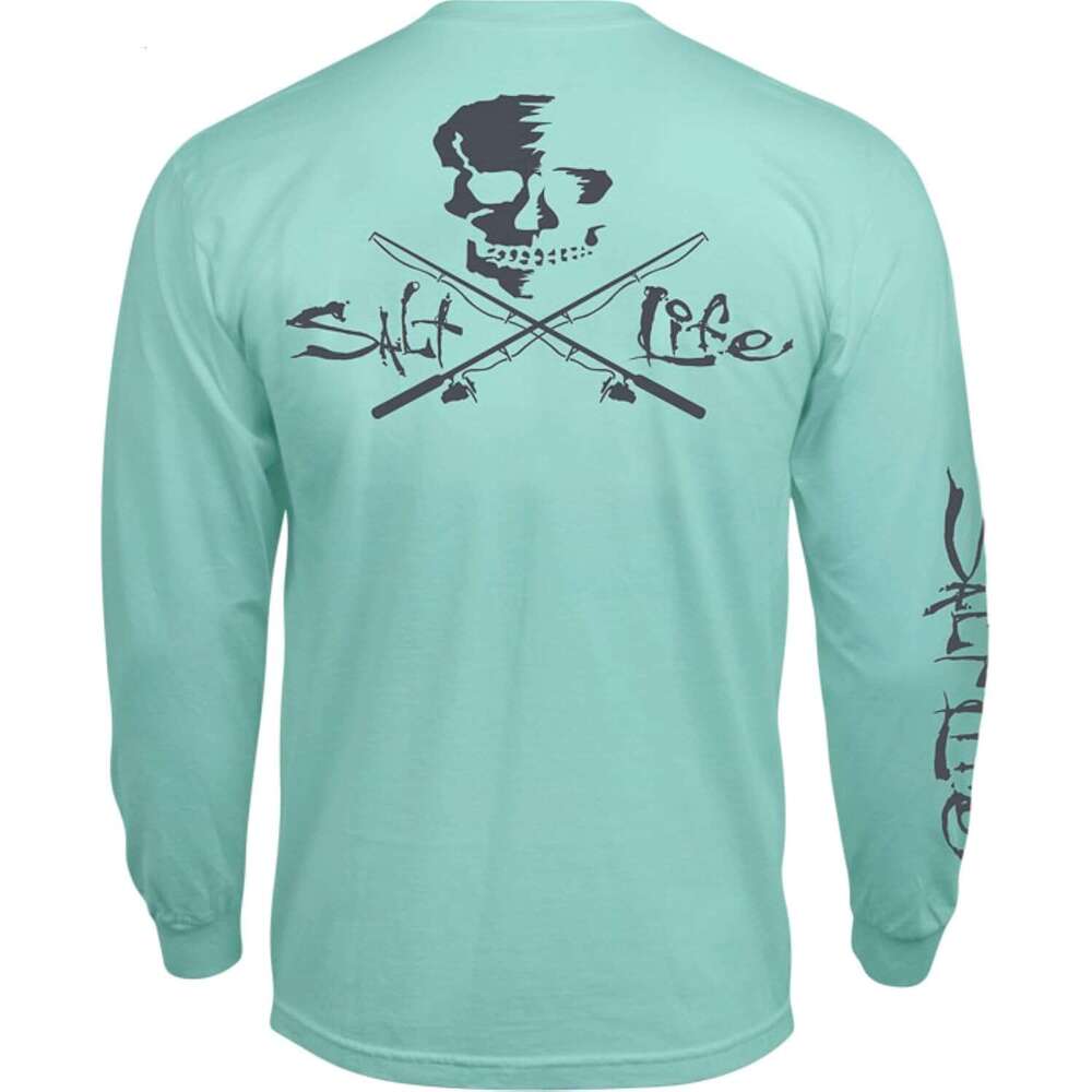 Long Sleeve Shirts For Men Sweatshirt Salt Life Skull And Poles Classic Fit Shirt T Shirt Graphic Tee Streetwear Casual Tops Clothes sweatshirts