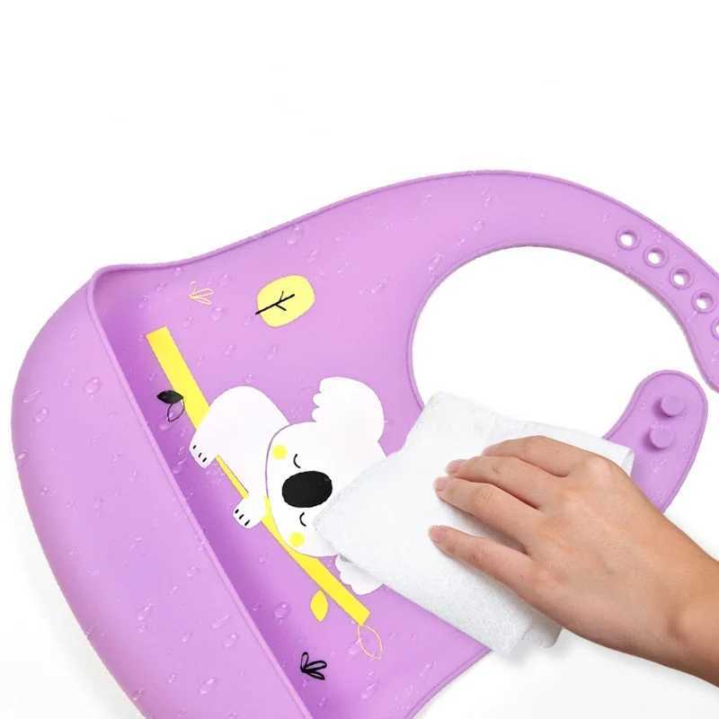 Bibs Burp Cloths Baby Bibs Silicone Lunch Apron Waterproof Soft Saliva Dripping Banana Bib Feeding Cute Cartoon Printed Kids Girl Boy AdjustableL4812