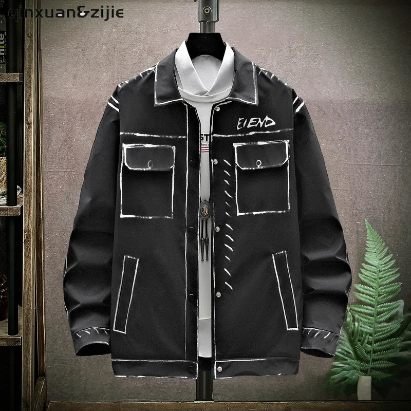 Spring Casual Jacket Korean Fashion Short Lapel Coat Decoration Body Mens High Quality Hip Hop Clothing 240824