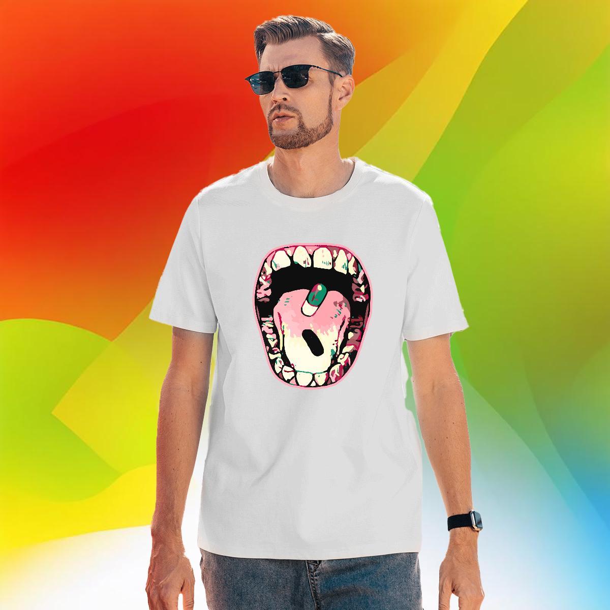 Loose painting T shirt Sports Casual Men Tees 230g Pure Cotton New Crew Neck Breathable Custom Anime Clothes