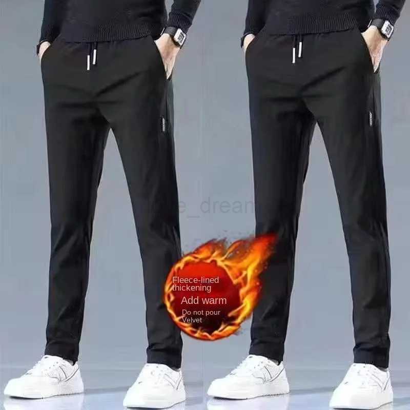 Casual Jogger Pants Autumn And Winter Korean Version Slim Fit Straight Leg Mens Fashion Elastic Waisted Trendy Mens ClothingXJ240813