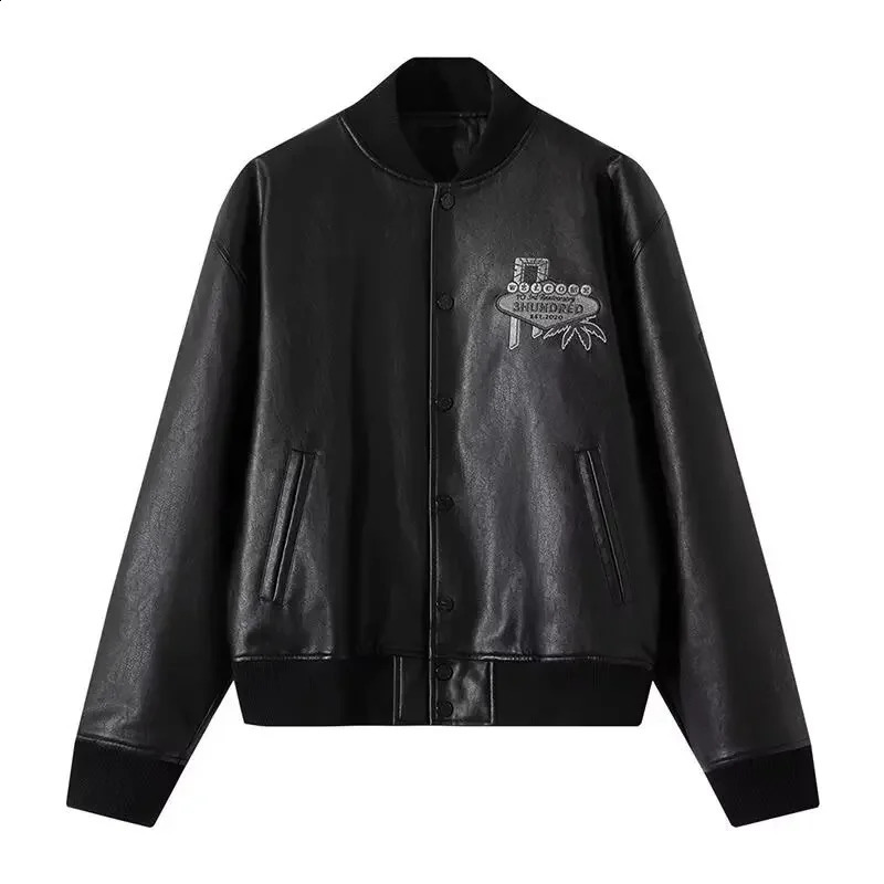 Spring and autumn American style loose suit mens doublelayer leather jacket Korean version Hong Kong arrival 240812