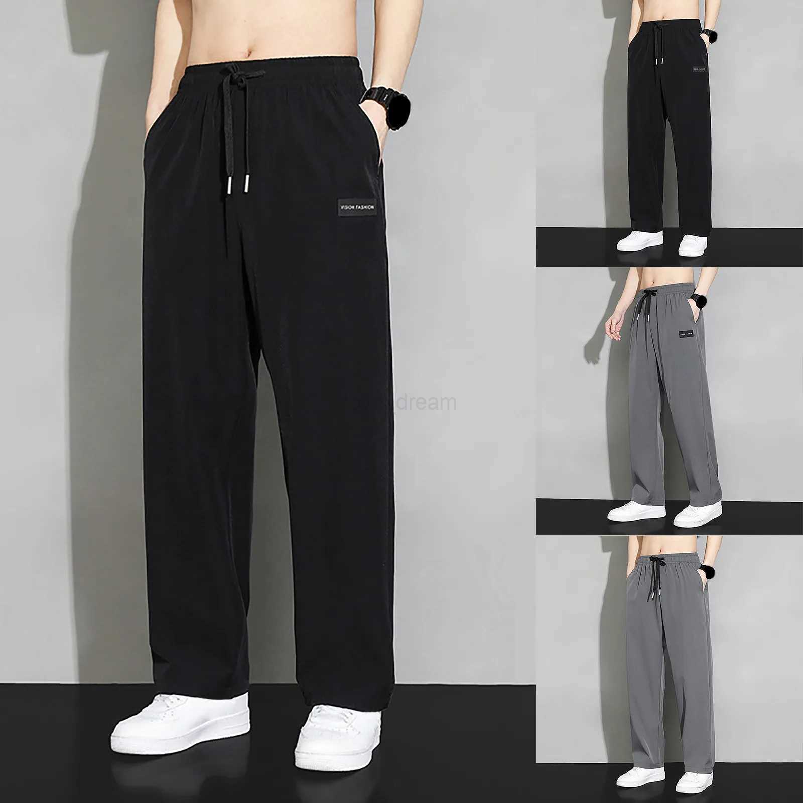 Sport Loose Man Casual Pants Straight Waist Drawstring Autumn Warm Fashion Hip Hop Streetwear Elastic Men Joggers Trousers 2024XJ240813