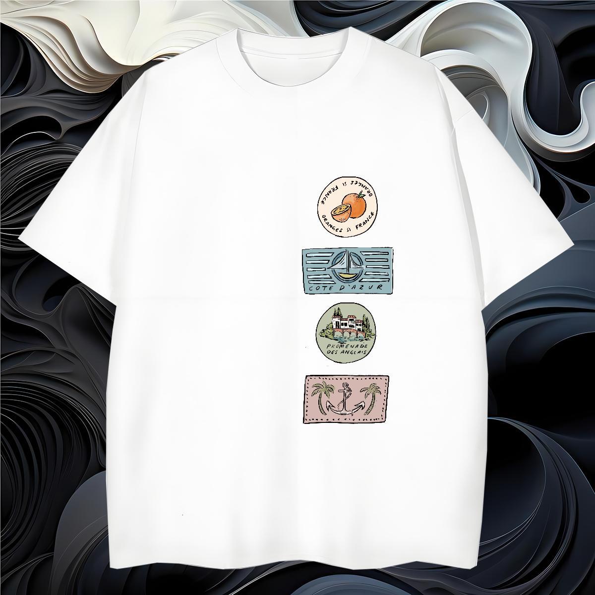 T Shirts Men 230g Pure Cotton tree Street wear Hip Hop Breathable Short Sleeve Oversized 3XL 4XL Men Tops Tees Fashion New Cool Clothes