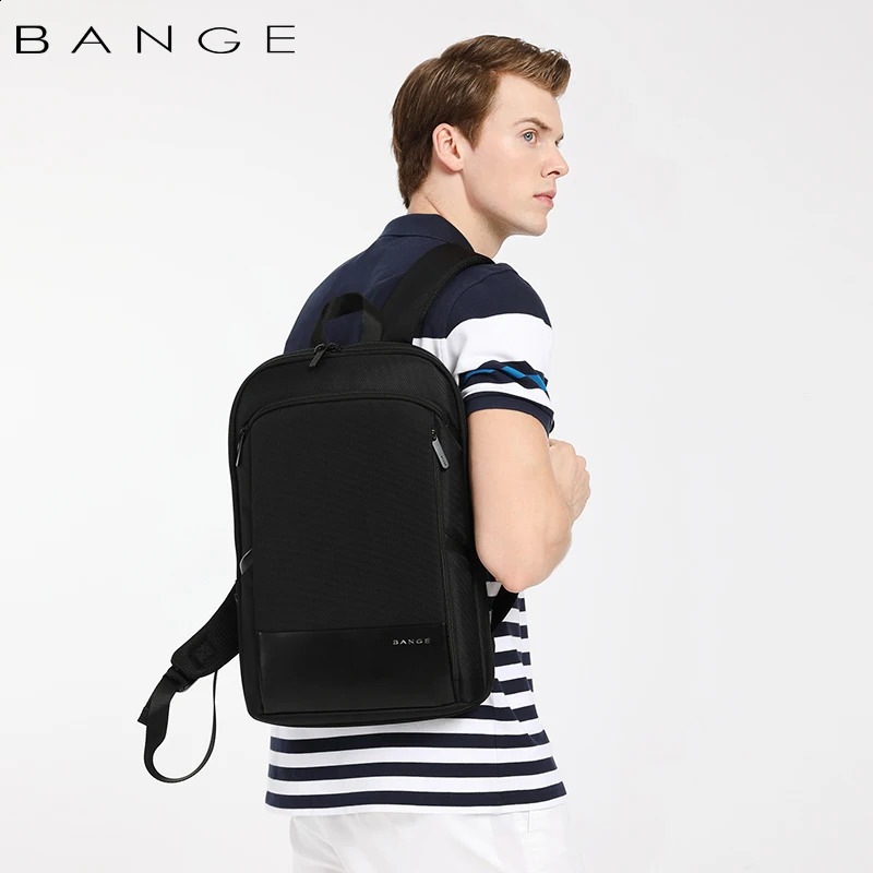 BANGE Mens Business Waterproof 156inch Laptop Backpack Fashion Classic Travel Motorcycle Lightweight Scalable Shoulder Bag 240813
