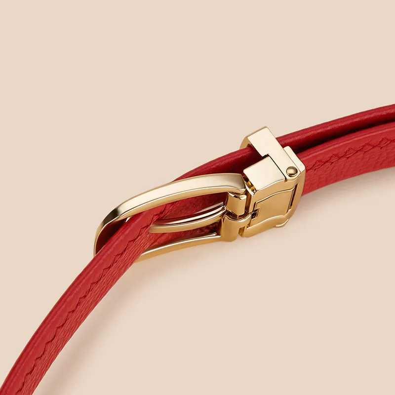 Womens thin strap retro Hong Kong style needle buckle strap womens style denim pants strap student military training W240807