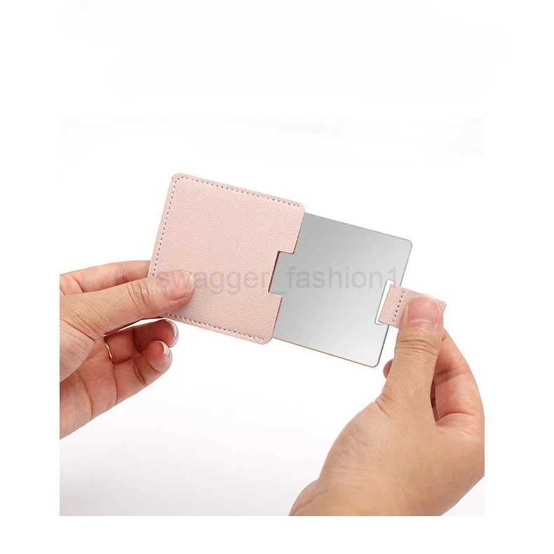 Stainless Steel Handheld Makeup Mirror Square Refine Makeup Vanity Mirrors with Handle Mirror Compact Mirrors Compact PocketXJ240813