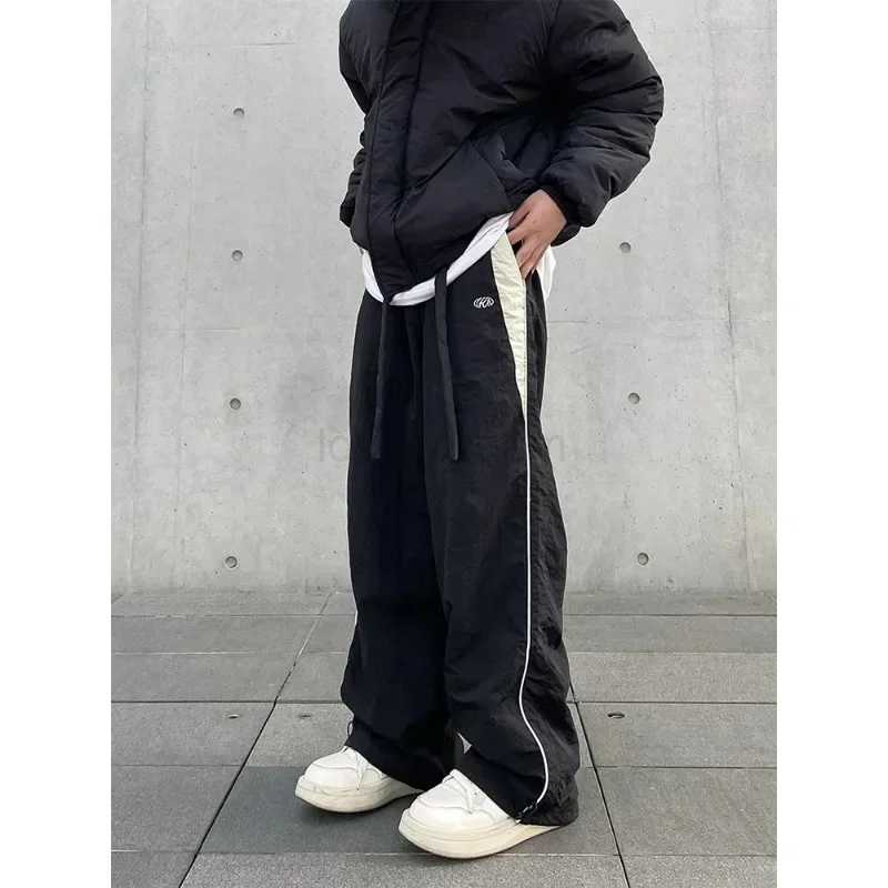 Men Streetwear Chic Cargo Korean Harajuku Casual Parachute Tech Pants for Women Sweatpants Wide Leg Joggers Trousers ClothesXJ240813