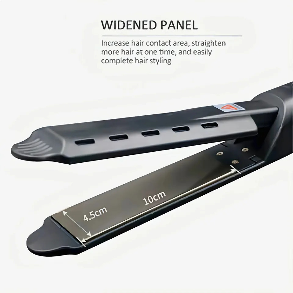 Wide Plate Ionic Flat Iron Hair Straightener Gray High Tech Professional Steam Hair Straightener Adjustable Temperature 4 Gear 240808