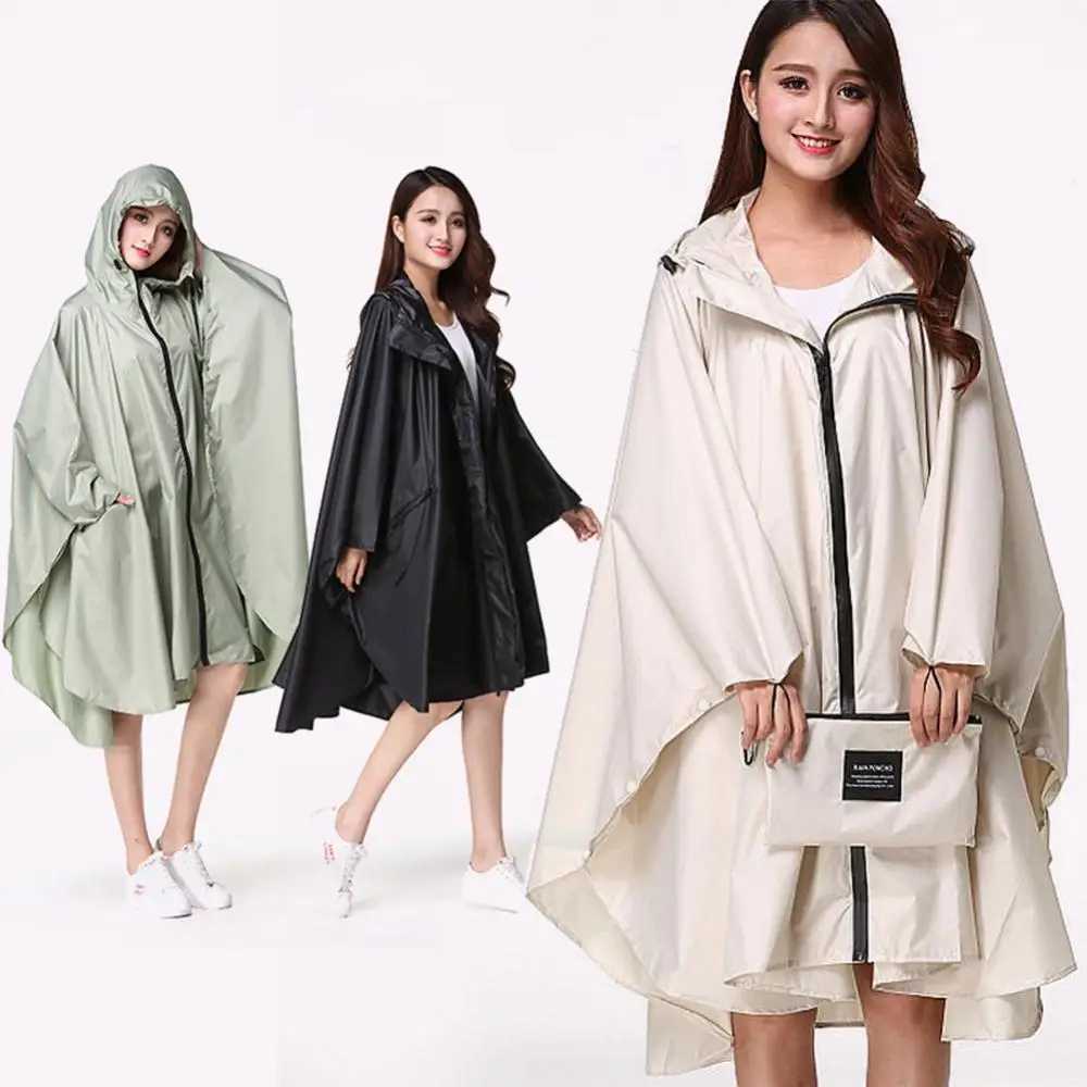 Stylish Hooded Waterproof 1 Pc Multicolor Women Ultra-thin Raincoat Outdoor Long Poncho Rain Coat Rainwear Poncho Suit Y240810
