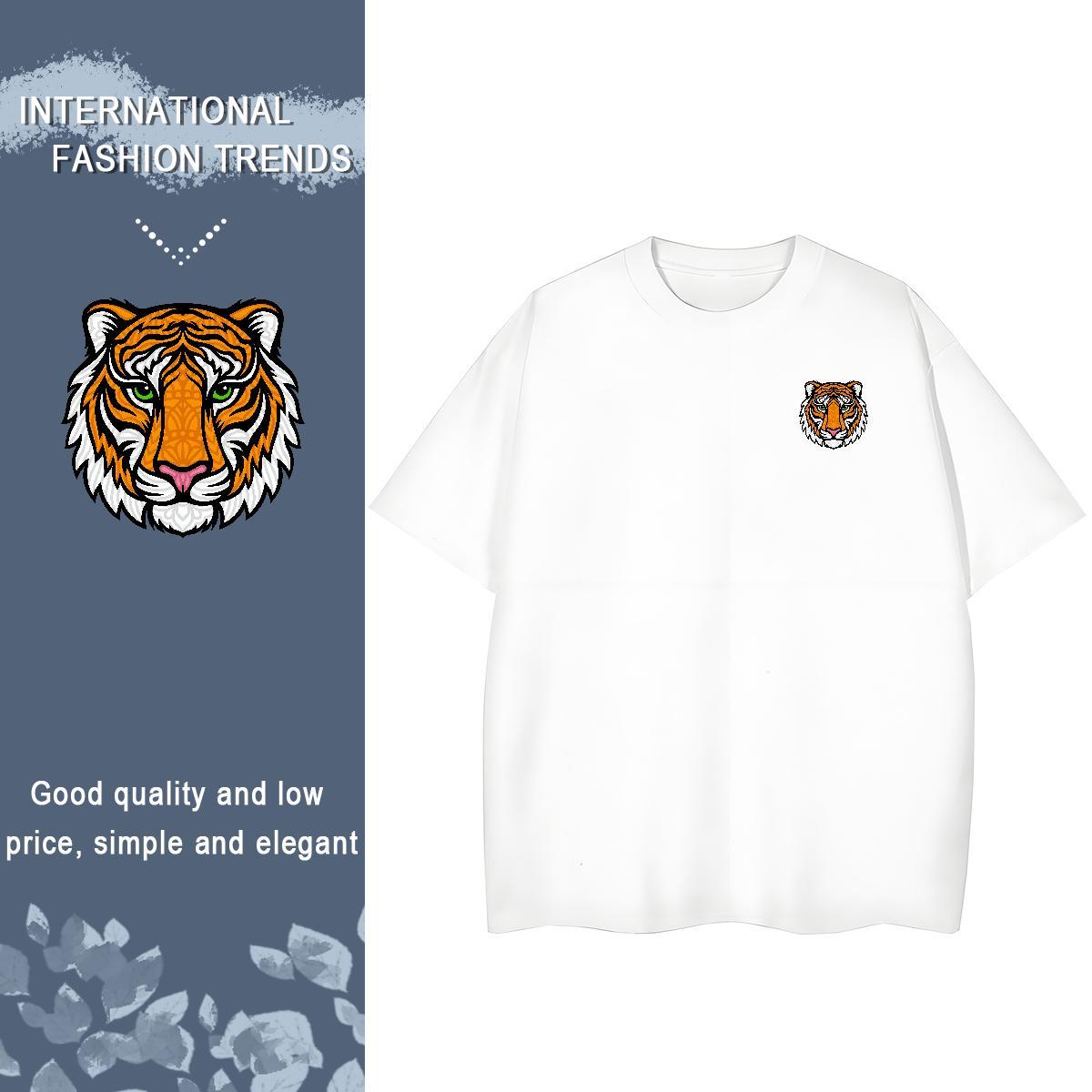 T Shirt For Man 230g Pure Cotton tiger Spring Summer Breathable Short Sleeve DIY Printed Men Clothes T-Shirt New Designer Cool Tops