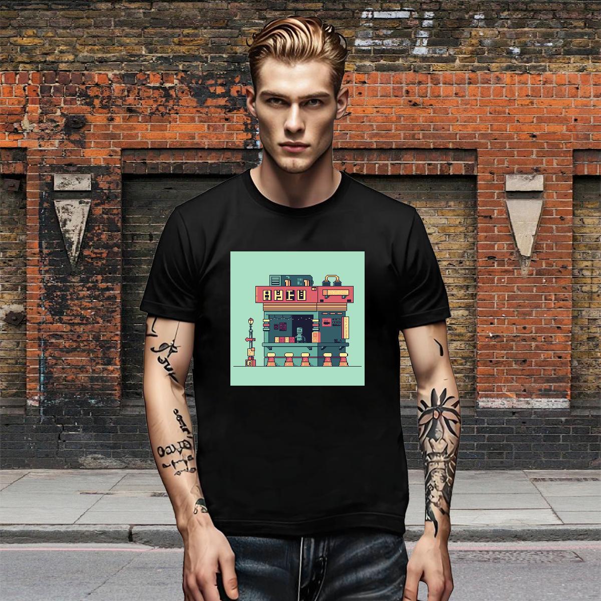 Comfortable Men Clothes T-Shirt Spring Summer 230g Cotton Skull O Neck Short Sleeves robot T Shirt For Man Casual New Tops