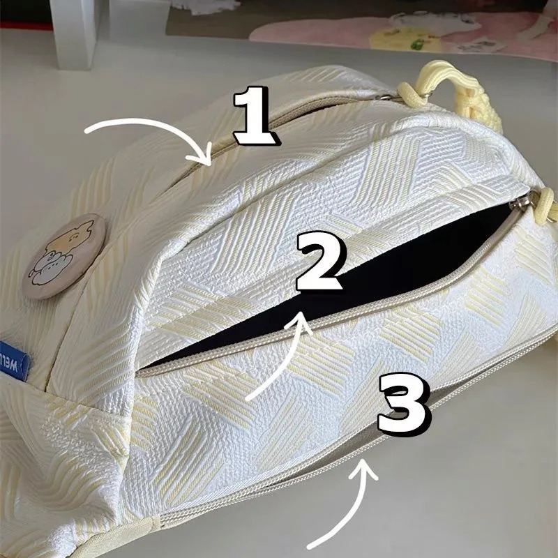 Womens sports chest bag casual multi pocket Fanny Pack sweet ten font with pendant printing large capacity mini backpack 240813