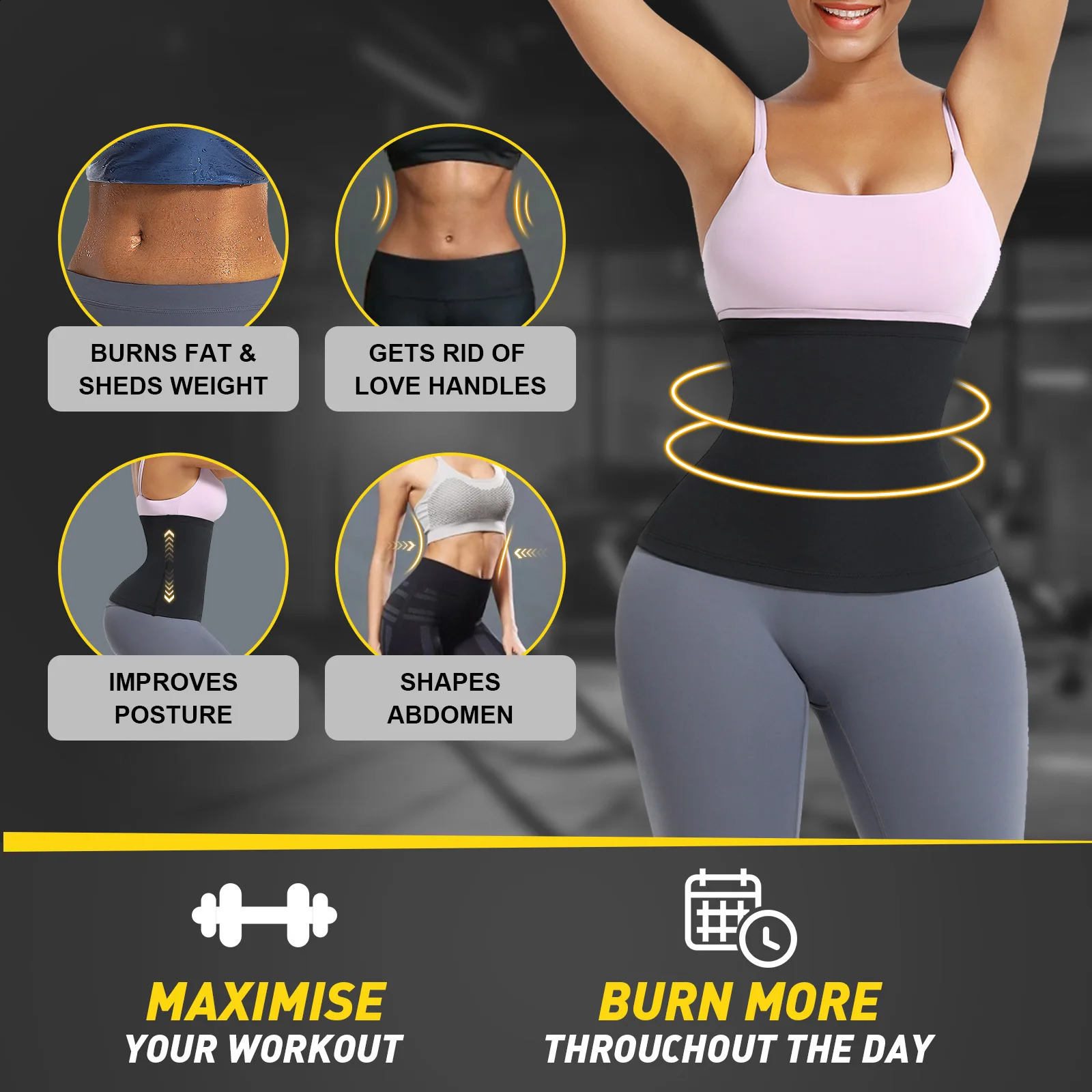 Sauna waist trainer weight loss belt womens gym fitness Cincher abdominal control tight corset fat burning body shaping 240812
