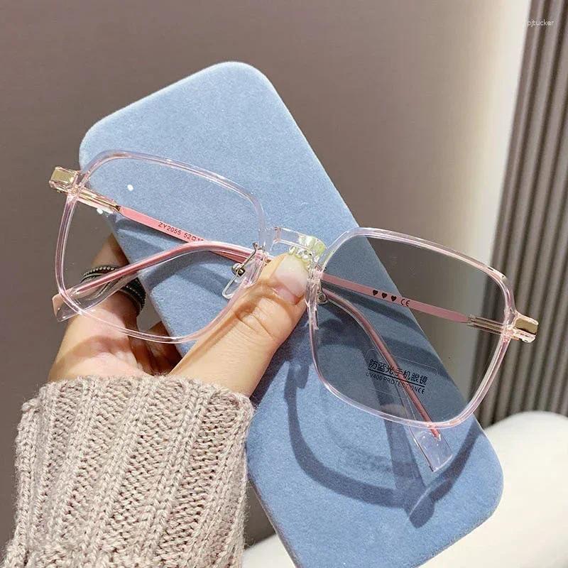 Sunglasses Style Pochromic Reading Glasses For Women Fashion Presbyopia Eyeglasses Oversize Frame Color Changing To 4.0