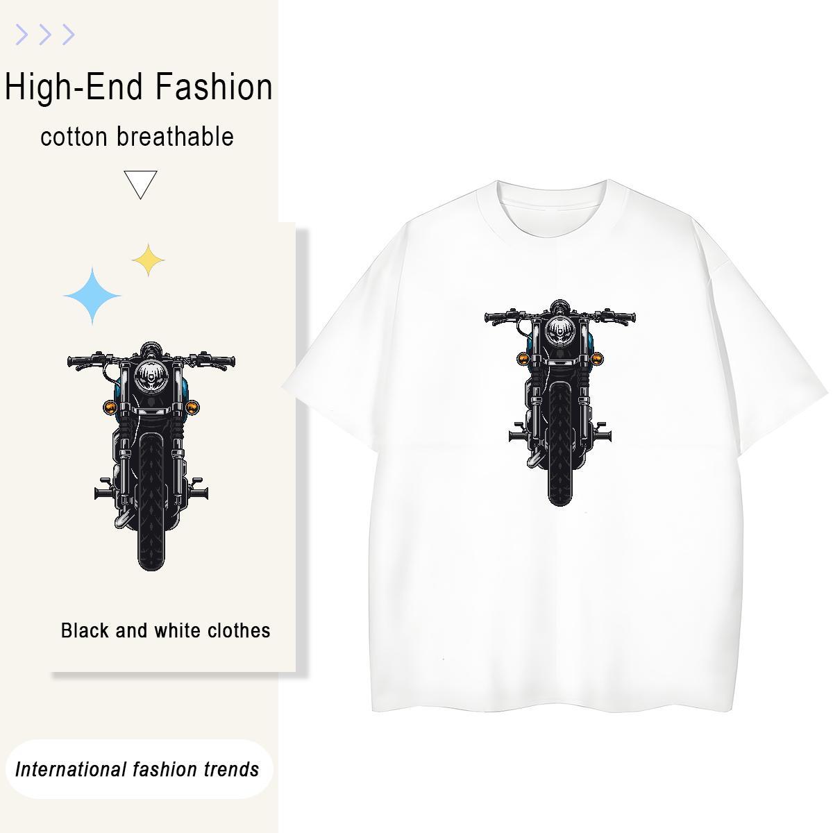 TOP Quality Tshirts Home Outdoor 230g Cotton White Plus Size Breathable Soft Motorcycle T Shirt For Man DIY Tops Tees