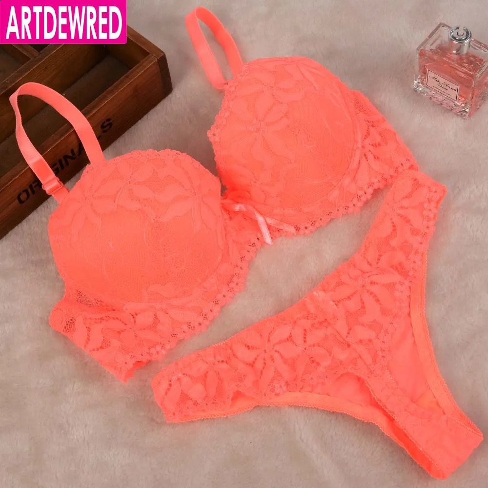 Lace Embroidery Bra Set Women Plus Size Push Up Underwear Set Bra and Panty Set 32 34 36 38 ABC Cup For Female 240812
