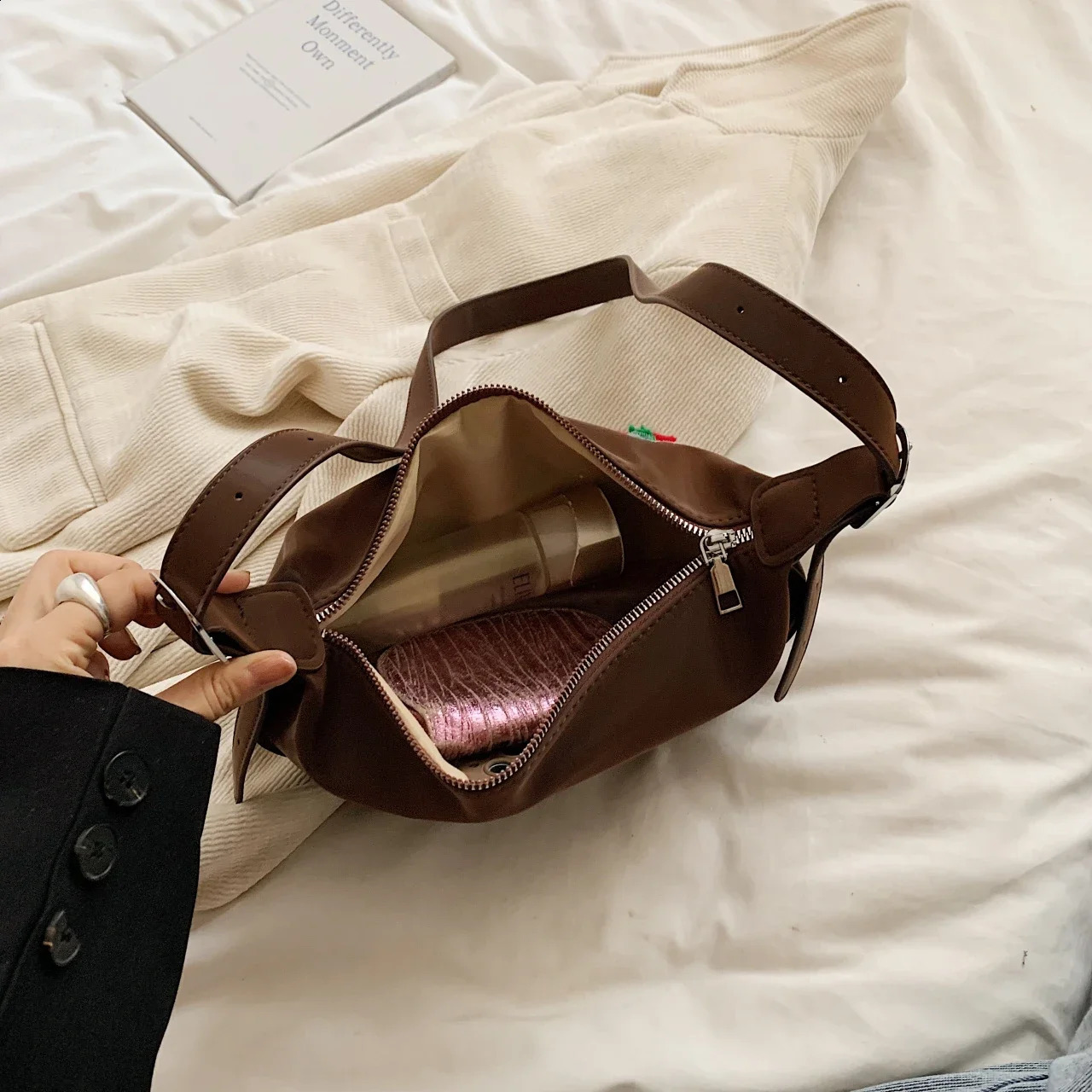 Dumpling Crossbody Bag For Women Cute Woolen Dog Cartoon Handbag 2024 Trend Korean Style Leisure Shoulder Messenger 240812