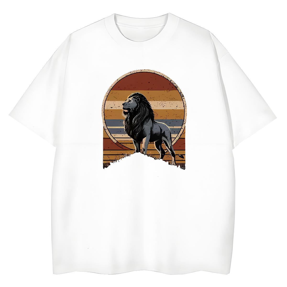 Brand Men Tops Tees lion Casual Beach 230g Cotton Tshirts Pure Cotton Unisex Man T Shirts Custom Printing