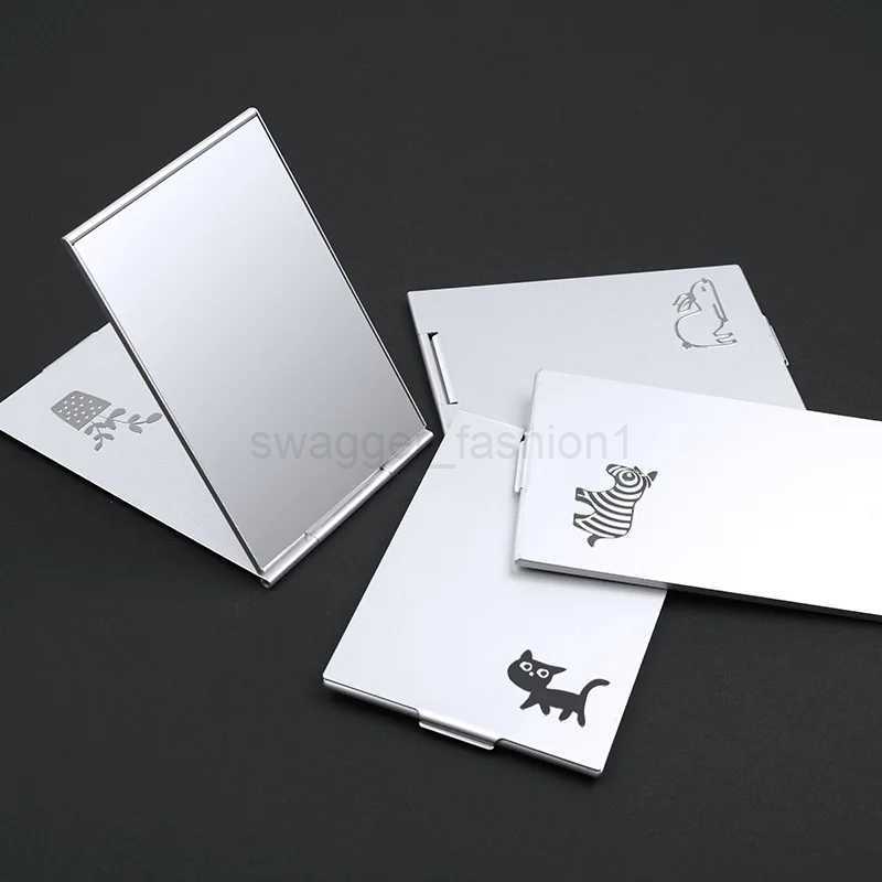 Cute Aluminum Folding Makeup Mirror Simple High-quality Portable Makeup Mirror Single-side Creative Women Aluminum Makeup MirrorXJ240813
