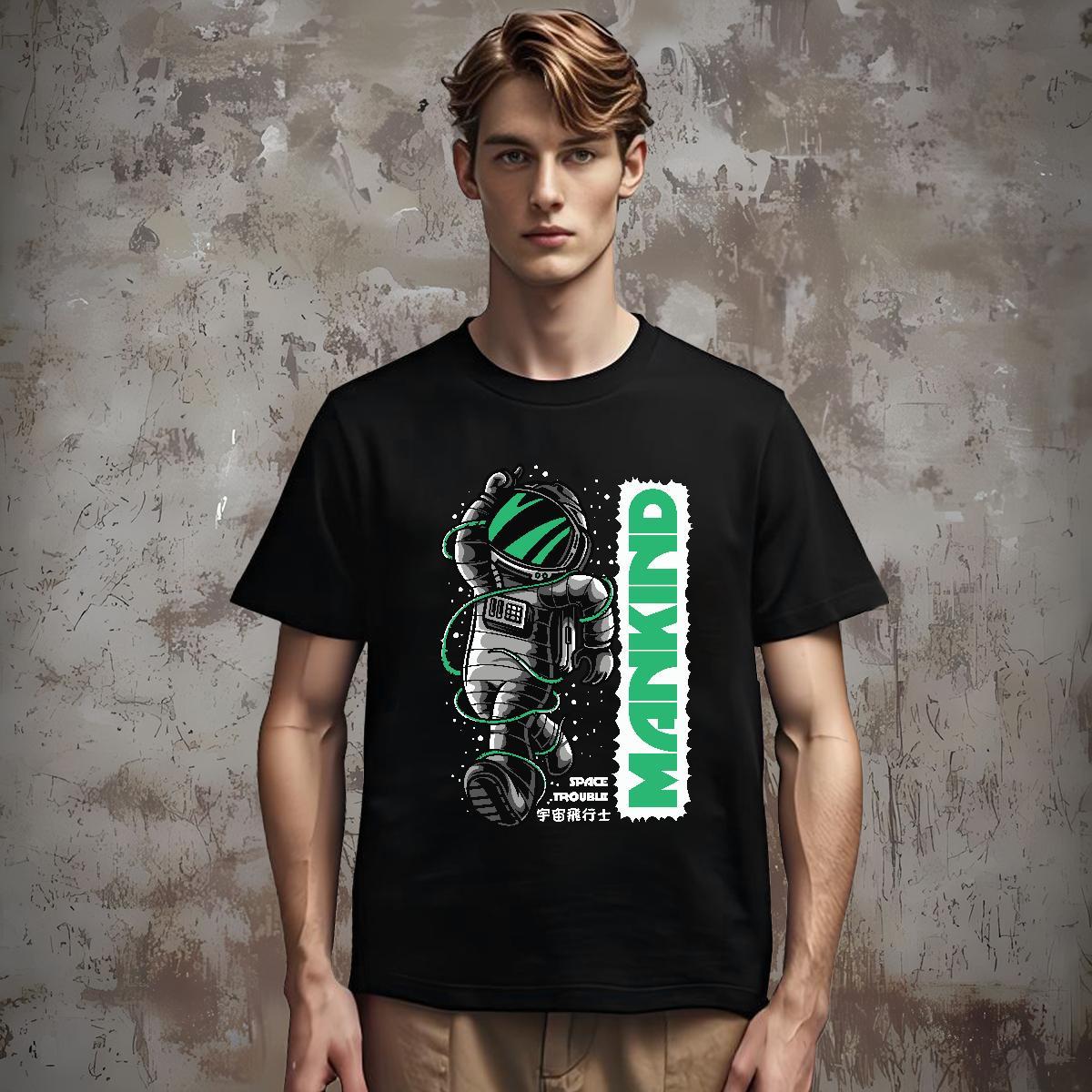 T Shirt For Man 230g Cotton universe Daily Wear O-Neck Short Sleeve Custom Printing Men Tops Tees 2024 Designer Soft Clothes