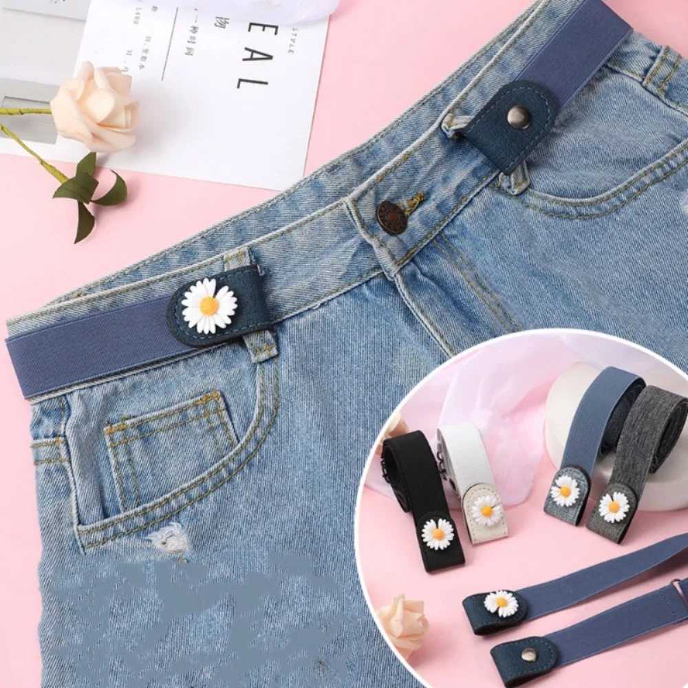 Lazy traceless stamped straps womens summer decorative jeans trendy womens waist belts elastic invisible straps W240807