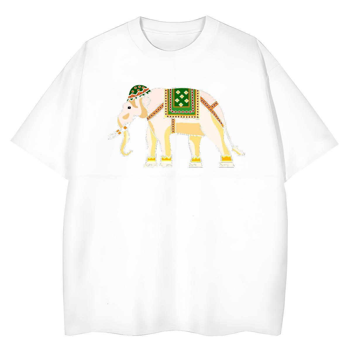 High Quality T-Shirts for Men elephant Breathable Short Sleeve Street Casual Custom Print Plus Size 230g Pure Cotton Men Tees Factory Direct Polos
