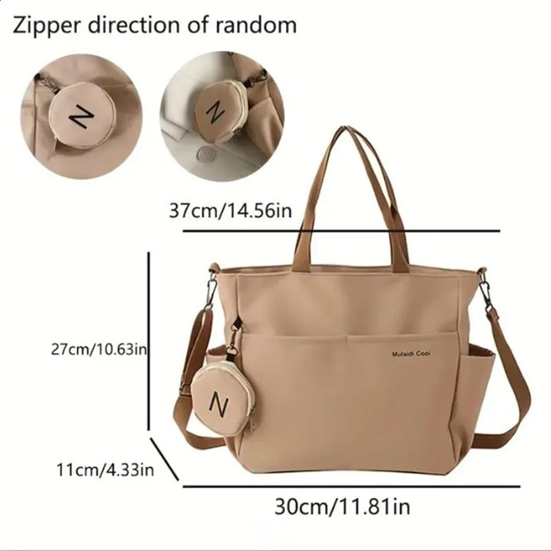 Womens handbag simple large capacity canvas bag lightweight shoulder with mini zipper wallet for travel 240813