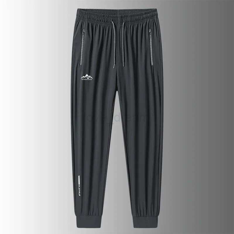Large Size 7XL 8XL Summer Ice Silk Pants Men Stretch Breathable Straight Quick Dry Gym Sports Jogging Running Casual TrousersXJ240813